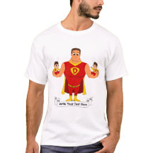 Superdad mit Zwillingen - Cartoon