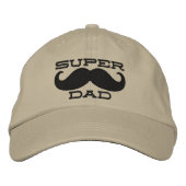 Superdad Mustache SUPER VATER Bestickte Kappe (Vorderseite)