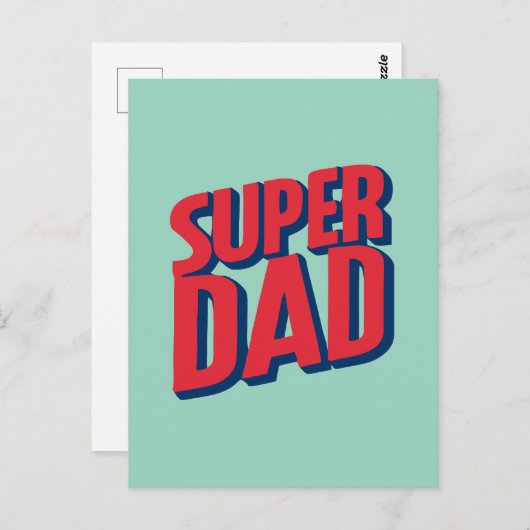 Superdad Postkarte (Vorne/Hinten)