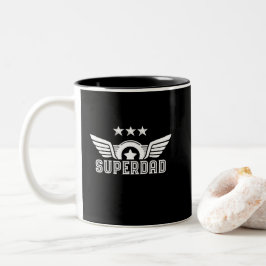 Superdad Superhero Vater Papa Daddy Vatertag Zweifarbige Tasse