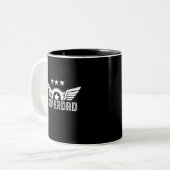 Superdad Superhero Vater Papa Daddy Vatertag Zweifarbige Tasse (Vorderseite Links)