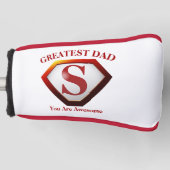 SuperDad White+Red Pipe Golf Headcover (Vorderseite)