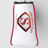 SuperDad White+Red Pipe Golf Headcover (Rotieren 90)