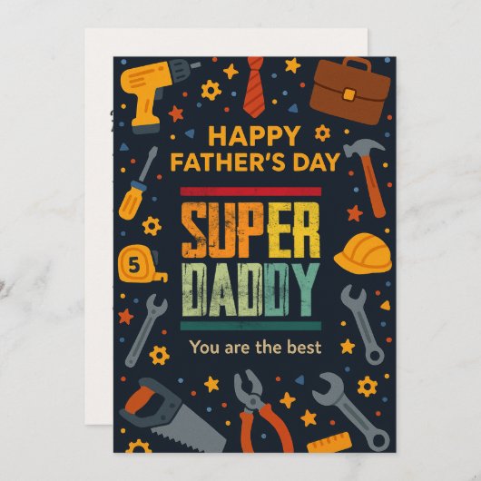 SuperDaddy Garden Happy Fathers Day gibt Karten (Vorne/Hinten)