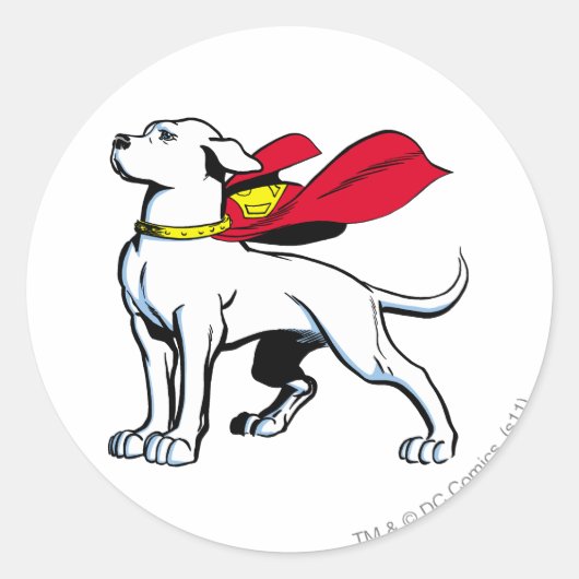 Superdog Krypto Runder Aufkleber (Vorderseite)