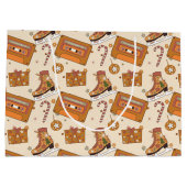 Superfloral Retro Christmas Joy Große Geschenktüte (Rückseite)