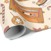 Superflorales Retro-Weihnachtsglück Geschenkpapier (Rolleneckpunkt)