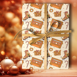 Superflorales Retro-Weihnachtsglück Geschenkpapier