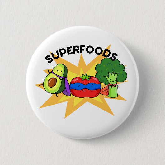 Superfood Funny Gemüse Puppe Button (Vorderseite)