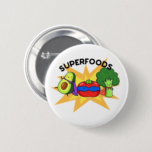 Superfood Funny Gemüse Puppe Button (Vorne & Hinten)