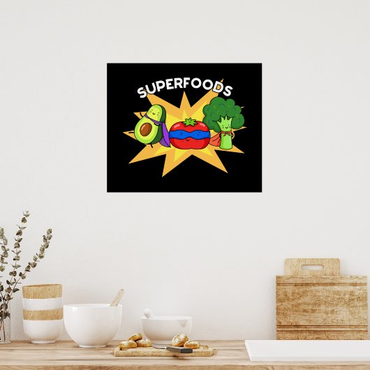 Superfood Funny Gemüse Puppe Poster (Küche)