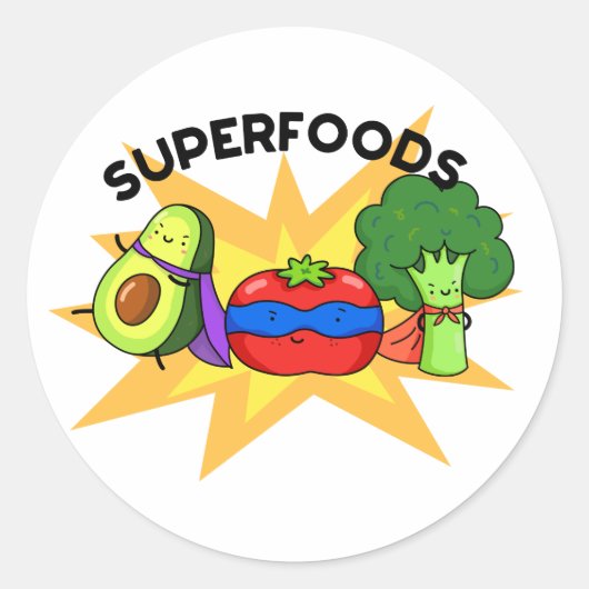 Superfood Funny Gemüse Puppe Runder Aufkleber (Vorderseite)