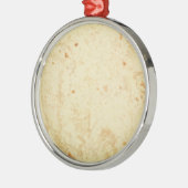Superfrisches Mehl Tortilla Textur Masa bueno Silbernes Ornament (Links)