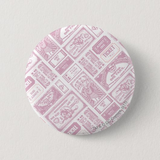 Supergirl Admit One Pattern Pink Button (Vorderseite)