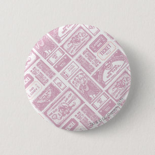 Supergirl Admit One Pattern Pink Button