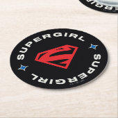 Supergirl Age of Heroes Circle S-Shield Runder Pappuntersetzer (Angewinkelt)