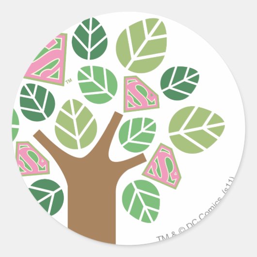 Supergirl All Natural Tree Runder Aufkleber (Vorderseite)