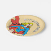 Supergirl auf Achse Pappteller (Schrägansicht)