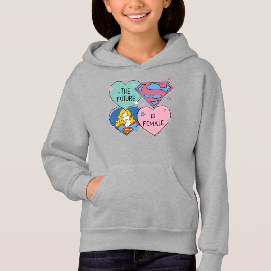 Supergirl aus dieser Welt Retro Grafik Hoodie (Vorderseite)