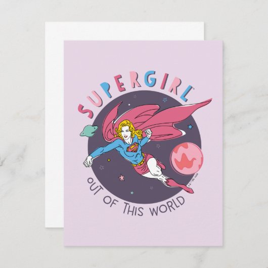 Supergirl aus dieser Welt Retro Grafik Mitteilungskarte (Vorne/Hinten)
