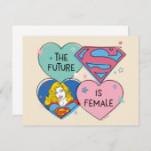 Supergirl aus dieser Welt Retro Grafik Mitteilungskarte (Vorne/Hinten)