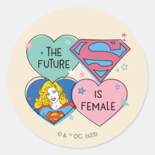 Supergirl aus dieser Welt Retro Grafik Runder Aufkleber