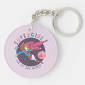 Supergirl aus dieser Welt Retro Grafik Schlüsselanhänger (Rückseite)