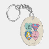 Supergirl aus dieser Welt Retro Grafik Schlüsselanhänger (Vorderseite links)