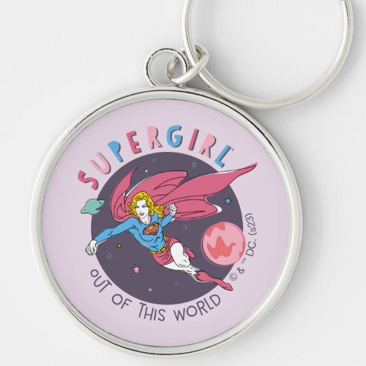 Supergirl aus dieser Welt Retro Grafik Schlüsselanhänger (Vorne)