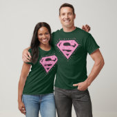 Supergirl beunruhigte Logo-Schwarzes und Rosa T-Shirt (Unisex)