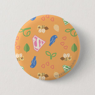 Supergirl Birds & Bees Orange Button