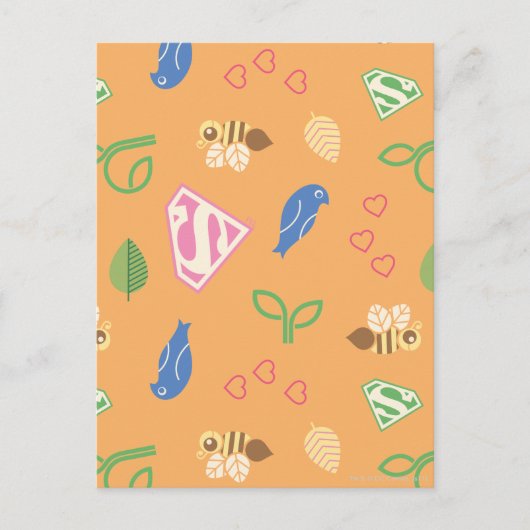 Supergirl Birds & Bees Orange Postkarte (Vorderseite)