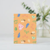 Supergirl Birds & Bees Orange Postkarte (Stehend Vorderseite)