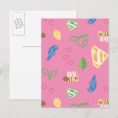 Supergirl Birds & Bees Pink Postkarte (Vorne/Hinten)