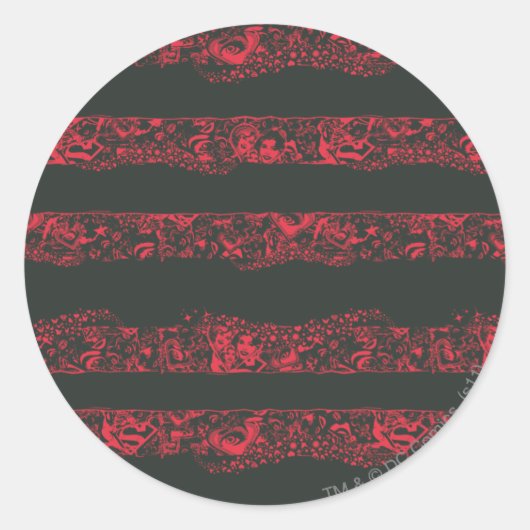 Supergirl Black and Red Line Pattern Runder Aufkleber (Vorderseite)