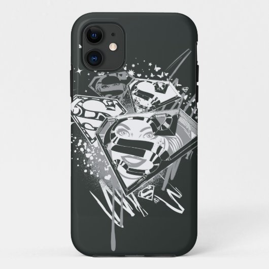 Supergirl Black and White Case-Mate iPhone Hülle (Rückseite)