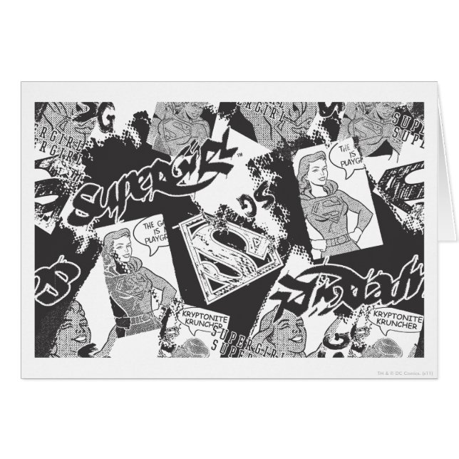 Supergirl Black and White Collage (Vorderseite (Horizontal))