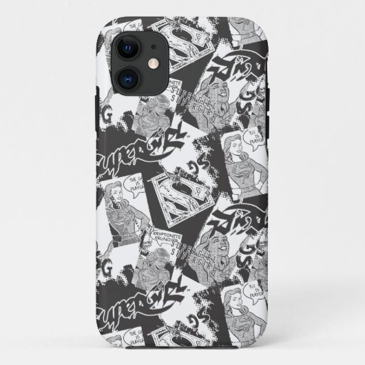 Supergirl Black and White Collage 2 Case-Mate iPhone Hülle (Rückseite)