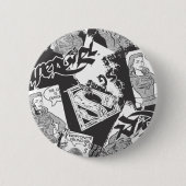 Supergirl Black and White Collage Button (Vorderseite)