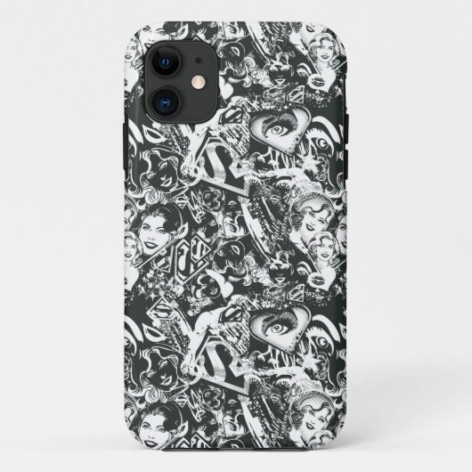 Supergirl Black and White Collage Case-Mate iPhone Hülle (Rückseite)