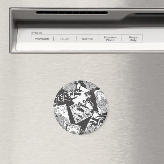 Supergirl Black and White Collage Magnet (In Situ (Geschirrspüler))