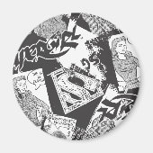 Supergirl Black and White Collage Magnet (Vorne)