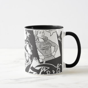Supergirl Black and White Collage Tasse
