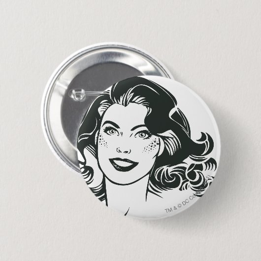 Supergirl Black and White Zeichn 2 Button (Vorne & Hinten)