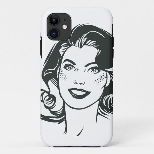 Supergirl Black and White Zeichn 2 Case-Mate iPhone Hülle (Rückseite)