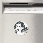 Supergirl Black and White Zeichn 2 Magnet (In Situ (Geschirrspüler))