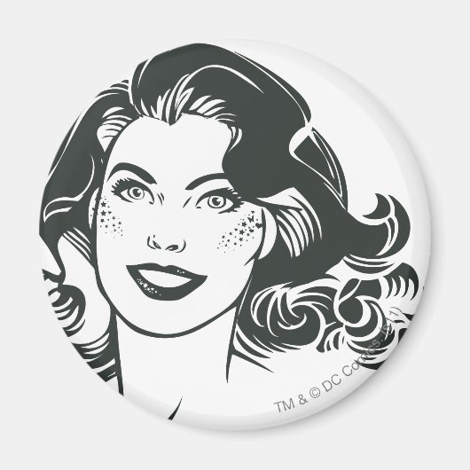 Supergirl Black and White Zeichn 2 Magnet (Vorne)