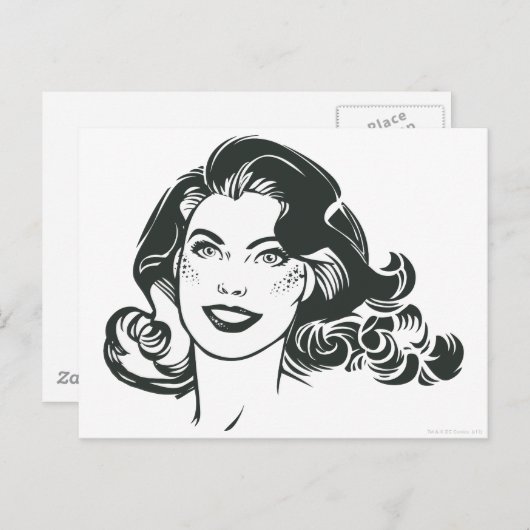 Supergirl Black and White Zeichn 2 Postkarte (Vorne/Hinten)