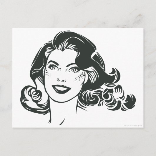 Supergirl Black and White Zeichn 2 Postkarte (Vorderseite)