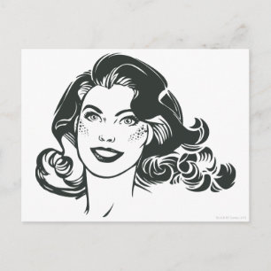 Supergirl Black and White Zeichn 2 Postkarte